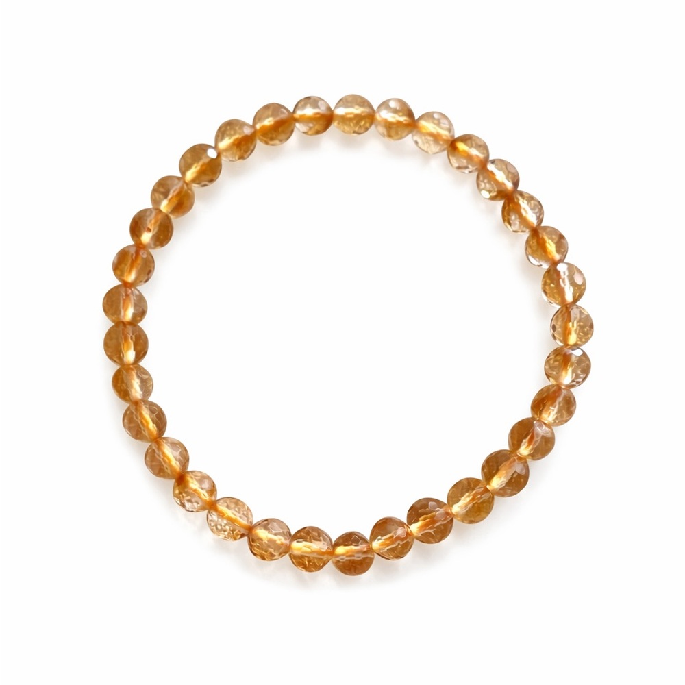 Faceted Citrine Stretchy Bracelet